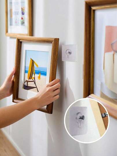 20/30pcs Easy-Install Self-Adhesive Picture Hooks - No Drilling Required, Traceless Frame Nails For Photos & Posters - Strong Adhesive Wall Decor Hooks