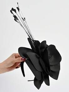 1pc Elegant, Romantic, Delicate 3D Flower & Feather Headband, Suitable For Parties, Festivals, Church Events, Convenient To Wear ,Hair Band ,Diadema ,Hair Hoop