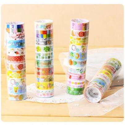 K-Style Cute Cartoon Tape, Office Use Tape, Small Size, Colorful Decorative Tape, DIY Colorful Tape, Mixed Colors