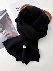 Korean Knitted Scarf Solid Color Double-Edged Imitation Cashmere Thick Warm Shawl Scarf Wraps For Women Men For Dress