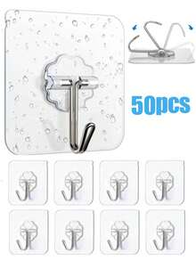30 Stück wasserfeste Haken mit starkem Klebstoff, ohne Bohren einfach zu installieren, rutschfestes und nahtloses Design, geeignet für Dusche, Außenbereich, Küche, Türen, Heimdekoration, Badaccessoires, Kleiderständer, Bekleidungshalter, Haken, Wandhaken, Aufhänger, Bilderrahmen