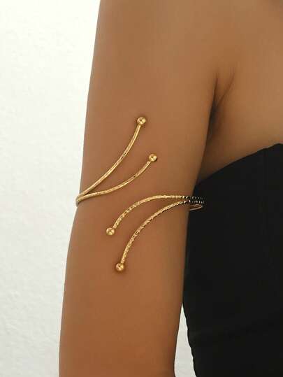 1pc Exaggerated Multi-Layer Geometric Luxurious Cuff Bracelet For Women