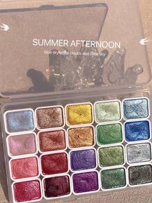 20色珠光固体水彩颜料套装