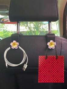 2pcs Car Flower Hooks Car Seat Back Hooks And Storage Items Inside The Car (Hook Direction Is Random)