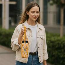 1 Bolsa de malla tejida a mano, Vaso de agua, Bolsa portátil para bebidas y café, Bolsa reutilizable para hervidor de mano, Bolsa para bebidas, Bolsa de malla decorativa - Multicolor - Ver 5