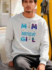 Frozen Mom Of Birthday Girl Family Party Snowman Cute Funny Long-Sleeve Sweatlong-Sleeve Sweatshirt - Xám - Xem 3