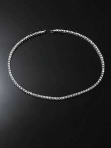 1pc Men's Simple And Versatile Diamond Necklace - Multicolor - View 10