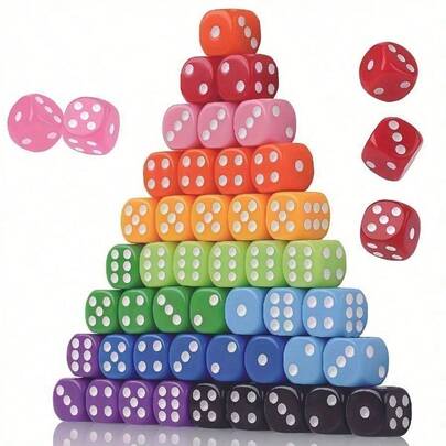 1Pc Retro Solid Color Dice, 16mm 6-Sided, Rounded Corners, Durable Acrylic - Perfect For Board Games, Parties, Family Fun And Math Teaching, Board Game Accessories