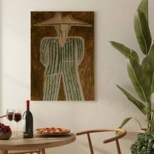 1pc Framed Figure In Hat Art, Ideal For Adding An Artistic Vibe To Living Rooms, Bedrooms Or Art - Themed Spaces, Suits Art Enthusiasts, Wall Arts, Posters Home Decoration Materials For Bars, Restaurants, Cafes Pubs, Room - Nhiều màu - Xem 2