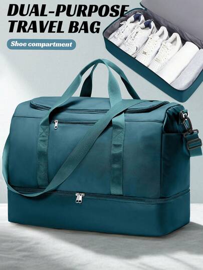 Floless Bolsa de Viagem, Bolsas de Fim de Semana para Mulheres, Bolsa de Pernoite com Bolsa de Toalete e Alça Ajustável, Bolsas de Hospital para Parto e Entrega, Bolsa de Academia com Bolso Úmido para Homens e Mulheres, Bolsa de Viagem de Grande Capacidade para Homens, Bolsa de Viagem, Bolsas de Mão para Aviões, Mala de Pernoite de Fim de Semana, Bolsa de Viagem à Prova d'Água e Resistente a Rasgos com Manga para Carrinho 21" para Viagem de Fim de Semana, Viagem de Negócios, Acampamento