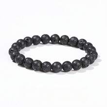 1pc 6mm, 8mm, 10mm Natural Stone Beaded Bracelet, Agate, Sparkling Stone, African Turquoise, Etc. Healing Stone Bracelet, Layerable Boho Style Fashion Jewelry For Women