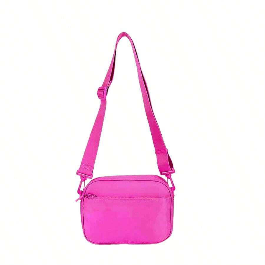 Checkered Crossbody Bag For Women Small Cute Purses Shoulder Handbags Wide Strap - Hot Pink - View 1
