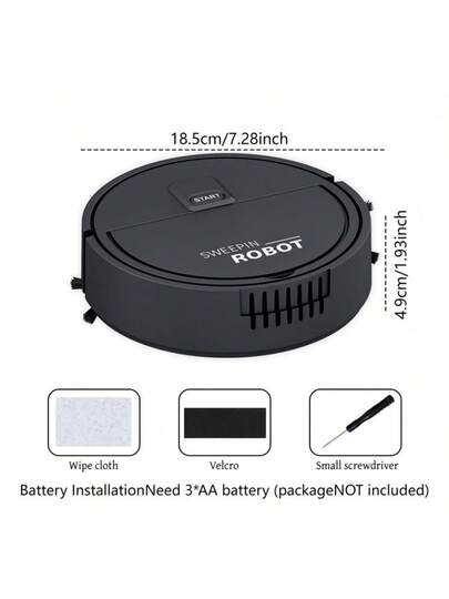 Slimme In Robot Stofzuiger Mop, Slim Low Noise Battery Powered (Strong Suction) 60 Minute Runtime Pet Hair Cleaning Hard Floors) Automatic Directional Cleaning, Includes Remover Accessory, Robot, Sweeping Equipped view 11