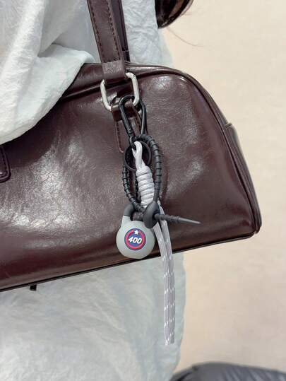 HXXOOS 1pc Y2K Sporty Fitness Bag Charm – M-Series Style Silicone Mini Workout Keychain With Braided Rope & Kettlebell Pendant – Cute Car Key Accessory, Fashion Strap Decoration For Women's Handbags, Backpacks, And Gym Bags – Gift For Fitness Enthusiasts