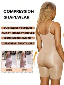 2 paquetes Bodys sin costuras moldeadores de mujer Leotardo de yoga sólido - Negro + albaricoque - Ver 5