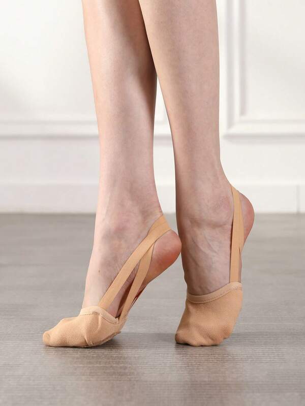 Męskie elastyczne buty z półpalcami, czterostronne elastyczne buty do tańca z półpodeszwą, buty do cheerleadingu i gimnastyki artystycznej, baletki z skarpetkami, obrotowe buty do jazzu