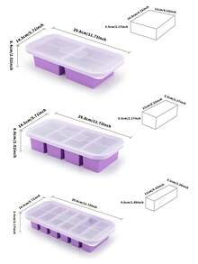 Silikon Einfrierform mit Deckel Lebensmittel Aufbewahrungsbox, extra großer Silikon Eiswürfelbehälter, Lebensmittel Aufbewahrungsbox