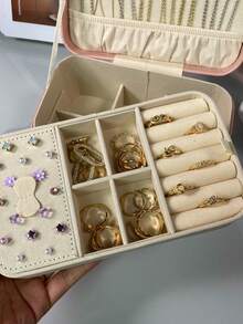 3-stöckiger Schmuckorganizer für Frauen und Mädchen, tragbarer Schmuckhalter mit herausnehmbaren Gittern, Aufbewahrungsbox für Ohrringe, Ringe, Halsketten, Armbänder, Sonnenbrillen