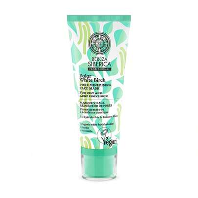 Natura Siberica, poriënminimaliserend gezichtsmasker voor een vette en acnegevoelige huid Bereza Siberica Professional, 100 ml, 1 stuk