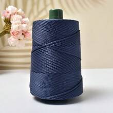 YYzzCaithe 3毫米超粗轻盈冰麻纱线，粗空心冰丝纱线，手工钩编，夏季遮阳帽，帽包，靠垫，夏季特色纱线，3毫米 x 185码涤纶流苏绳，编织流苏绳，彩色涤纶纱线手工钩编流苏绳，适用于钩编包、壁挂、地毯、DIY工艺品、植物挂钩、流苏项目，冰丝纱线冰麻手工DIY钩编包、靠垫、毯子空心亮丝粗纱线 - 彩色 - 查看 22