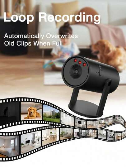 Slimme WiFi Camera Audio Recording, Infrared Night Vision, Rotating Lens, Motion Detection, Remote View, Home Office Monitoring view 3