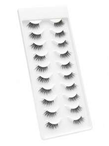 Pestañas postizas de ojo de gato MX01, 10 pares | Extensión de cola resistente al agua, 3X aumento | Fibra ultra suave de 0.05mm, reutilizables - Negro - Ver 5