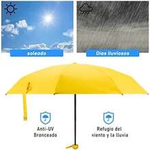 Paraguas De Bolsillo,Sombrillas Para Lluvia PortáTil Uv,Eight And Five Folds Paraguas,Unisexo,FáCil De Cargar,Bueno Para DíAs Soleados O Lluviosos,Caja de almacenaje(Amarillo) - Tipo 1 - Ver 6