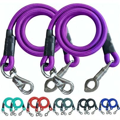 Pack Of 2, Bungee Trailer Tie Horse Haulage With Panic Snap And Bull Snap