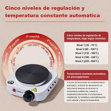 Electric Grill, Black Flat Disc, Adjustable Temperature Control, Even Heat Distribution, Non-Stick Surface, 5 Heating Levels, Indicator Light, Portable And Compact. - White - View 5
