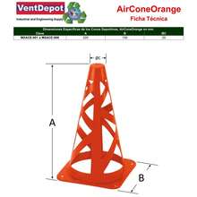 VENTDEPOT Cono deportivo MXACE-001 resistente a vientos fuertes, tamaño 22x13cm, color naranja, 1 pieza, plástico flexible, indispensable para entrenamiento y señalización. - Naranja - Ver 4