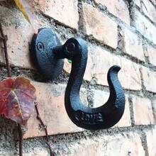 1 قطعة من خطاف الحديد الزهر القابل للتعليق، حامل معدني عملي للتثبيت على الحائط لأصص الزهور والسلال، مناسب للنباتات المعلقة داخل وخارج المنزل - الأسود - مشاهدة 2