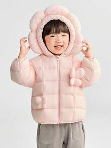 Balabala Jaket Bulu Angsa Musim Dingin 2025 untuk Anak Perempuan, Tahan Air dan Hangat - putih merah - View 1