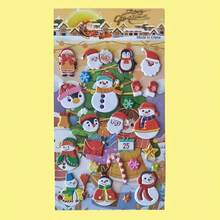 Pegatinas navideñas, pegatinas de espuma suave con patrones de dibujos animados para regalos y papelería, pegatinas 3D estereoscópicas de dibujos animados para niños, decoraciones con pegatinas