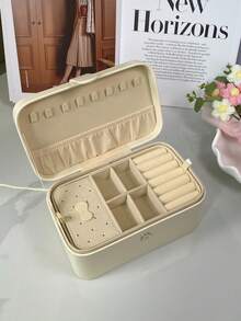 3-stöckiger Schmuckorganizer für Frauen und Mädchen, tragbarer Schmuckhalter mit herausnehmbaren Gittern, Aufbewahrungsbox für Ohrringe, Ringe, Halsketten, Armbänder, Sonnenbrillen