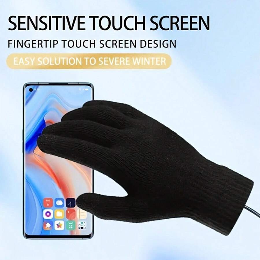 AOYI (Must Be Plugged In To Use,Product Does Not Include Battery)USB Electric Heated Gloves - Screen-Touchable, Warm Whole Hands, Water-Resistant, Breathable, And Comfortable For Outdoor Activities - Perfect For Winter Riding, Working, And Cold Weather Conditions - Gradient - View 1