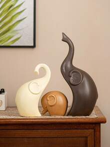 1 peça ornamento de cerâmica em forma de elefante, ornamento dourado para decoração de casa e escritório, como mesa, estante, armário de TV, melhores presentes de aniversário - Ouro - Ver 8