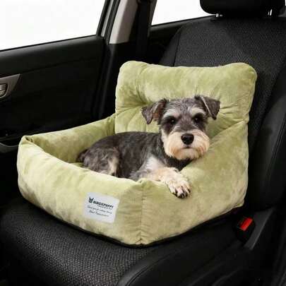 1 pieza Bolsa de viaje para mascotas en tela cómoda, asientos de coche para exteriores, asiento de coche para mascotas plegable de poliéster - Cesta portátil para perros y gatos para los asientos delanteros o traseros del vehículo