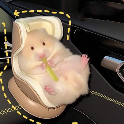 1个仓鼠迷你安全座椅车载仓鼠宠物模型通风口装饰储物小老鼠汽车座椅配件