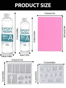 Bộ sản phẩm nhựa epoxy trong suốt 120ml/250ml, nhựa epoxy pha sẵn tỷ lệ 1:1, nhựa epoxy để bàn, dùng để phủ, đúc, sơn, thủ công mỹ nghệ, làm đồ trang sức. - Bộ nhựa Epoxy - Xem 2