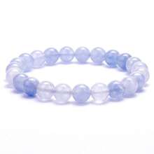 1pc 6mm, 8mm, 10mm Natural Stone Beaded Bracelet, Agate, Sparkling Stone, African Turquoise, Etc. Healing Stone Bracelet, Layerable Boho Style Fashion Jewelry For Women