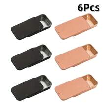 2/6Pcs Of 2.36X1.34X0.43 Inches, Sliding Top Tin Container, Tin Box Container, Small Item Storage Box With Lid, Such As Earrings, Jewelry Crafts, Etc