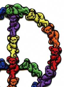 1PC Official Bears Patch Peace Sign Embroidered Iron On - Multicolor - View 6