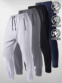 Men's Sports Pants, Quick-Dry Outdoor Casual Drawstring Sweatpants, Elastic Waist - Light Grey - View 1