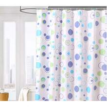 Cortina de ducha impermeable para baño, cortina de partición resistente al moho y engrosada, juego de barras de cortina de ducha, sin necesidad de perforación - Multicolor - Ver 2