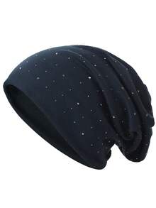 1 pieza/2 piezas Gorro elástico de mujer casual de unicolor con strass, versátil y de moda - multicolor - Ver 22