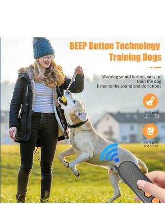 Rechargeable Portable Ultrasonic Dog Repeller, Training/Deterrent Mode, Training And Behavior Correction, For Both Humans And Dogs