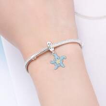 1 pieza Colgante plateado con encanto de vida marina, delfín, tortuga, estrella de mar, medusa, diablo marino, sirena para hacer pulseras, collares y joyería DIY como regalo de cumpleaños para mujeres