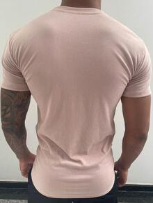AMERICAN SHORT SLEEVE/BASIC T-SHIRT/RIBBED T-SHIRT - Baby Pink - View 4