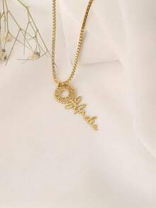 1 Custom Name Necklace, Elegant Custom Name Necklace, Simple Stainless Steel Jewelry, Perfect Women's Gift, Fashionable Name Pendant, Suitable For Wedding Bridesmaid Gifts, Birthdays, Anniversaries, Christmas, Halloween Gifts - Multicolor - View 6