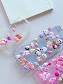 3D Butt-Shaped Stickers, Cute Bear & Rabbit Designs, Children's Gift, Squeeze Toy, Stress Relief, DIY Phone Case Decor